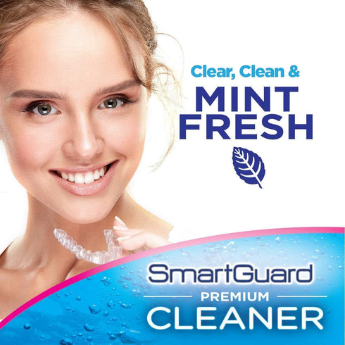 Premium Cleaner Crystals & Cleaning Case -(110 Cleanings)- Removes Stain, Plaque, & Bad Odor from Clear Braces, Dentures, Night Guards, Mouth Guar...