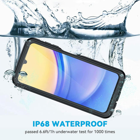 Lanhiem for Samsung Galaxy A15 5G Case, IP68 Waterproof Dustproof, Built-in Screen Protector, Rugged Full Body Shockproof Protective Cover for Sam...