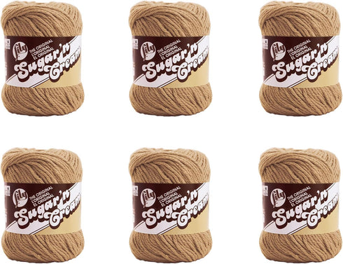 Lily Sugar'N Cream Jute Yarn - 6 Pack of 71g/2.5oz - Cotton - 4 Medium (Worsted) - 120 Yards - Knitting/Crochet...