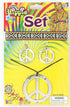 Forum Novelties 65226 Hippie Peace Necklace & Earrings, Silver, One Size Fits Most, As Shown, 9.4 x 6.4 x 0.6"...