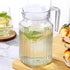 SEWACC 2 Pcs pot cold water bottle beverage kettle 21oz/600mL glass pitcher with lid covered pitchers iced tea pitcher fridge jug water jar clear ...