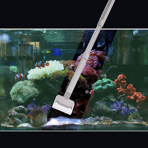 Saltwater Aquarium Cleaner Fish Tank Scraper Cleaning Tools 17.7-48 Inch Long for Cleaning Acrylic or Glass Saltwater Marine Tank Never Rust...