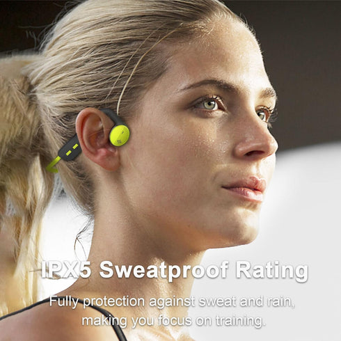 Open Ear Headphones, Bluetooth 5.2 Air Conduction Headphones with Microphone, 24 Hours Playtime, Sweat Resistant Wireless Sport Earphones for Runn...