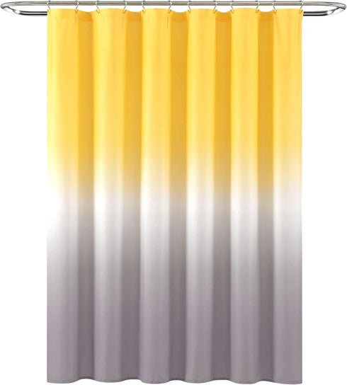 Lush Decor Umbre Fiesta Shower Curtain, 72" x 72", Yellow and Gray...