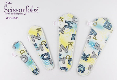 Scissors sheaths by SCISSORFOBZ with ScissorGripper -VALUE PACK-4 sizes- Designer Scissor Covers Holders for embroidery sewing quilting - Quilters...