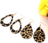 Statement Leopard Jewelry Set For Women Multi Leopard Leather Wrap Bracelet Teardrop Leather Earrings Long Tassel Round Pendant Necklace Set...