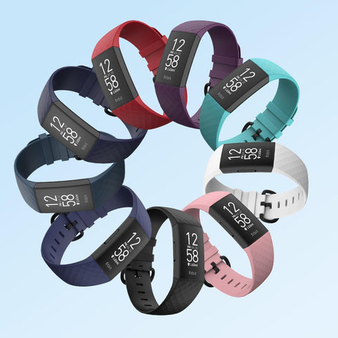 2 Pack Waterproof Bands Compatible with Fitbit charge 3 / Fitbit charge 4 / Fitbit Charge 3 SE, Classic Soft Sports Replacement Wristbands for Wom...