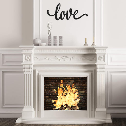 Metal Wall Decor Rustic Letter Signs Black Wall Art Hanging Word Cutout Decoration for Home (Love Style)...