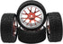 4Pack HIRCQOO 12mm Hex Plastic Wheel Rims & 2.59" Rubber Tires Set w/Foam Compatible with Traxxas Kyosho HPI Tamiya TT-01 TT-02 Sakura HSP 1/10 RC...