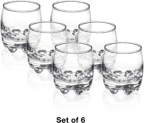 Bormioli Rocco Galassia Shot Glasses – Gift Set Of 6 Drinking Shot Cups With Elegant Curved Shape, Heavy Sham & Interlocking Feet – Short Shooter ...