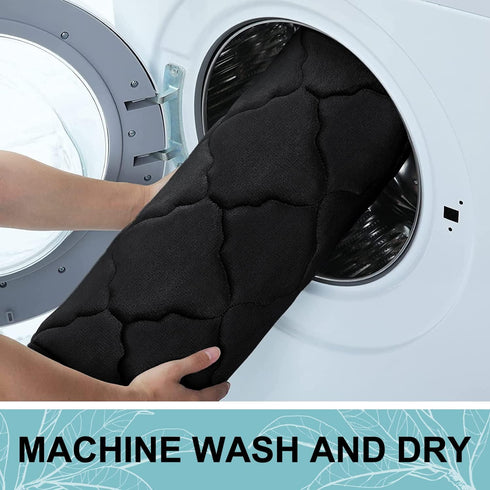 OLANLY Memory Foam Toilet Rugs U-Shaped 24x20, Ultra Soft and Absorbent Bathroom Rugs, Non-Slip Thick Toilet Bath Mat, Machine Wash Dry, Contour B...