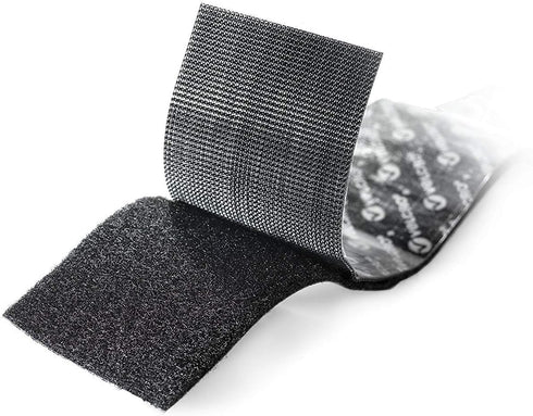 VELCRO Brand Heavy Duty Fasteners | 4x2 Inch Strips 4 Sets | Holds 10 lbs | Stick-On Adhesive Backed | Black Industrial Strength | For Indoor or O...