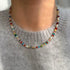 Colorful Beaded Gemstone Neckelace for Women Natural Stone Freshwater Pearl Necklace Colorful Rainbow Boho Bead Choker Necklace Charm Jewelry...