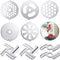 Mudder 9 Pieces Meat Grinder Blades Plate Discs Stainless Steel Food Knife Cutter Meat Grinder Replacement Parts for Size 5 Stand Mixer Accessorie...