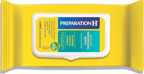 Preparation H Hemorrhoid Flushable Wipes with Witch Hazel for Skin Irritation Relief - 48 Count...