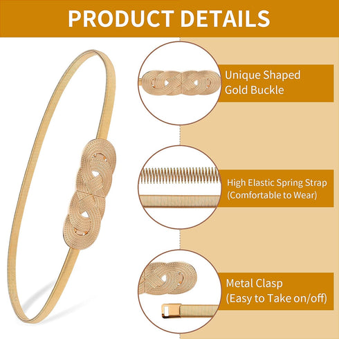 Giantree Women Skinny Belt, Metal Corset Belt Thin Waist Belt Stretch Waist Belt for Dress...