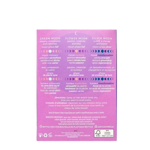 Pacifica Beauty | Moon Moods Hair Perfume & Body Spray Trial Set | Featuring Dream Moon Mini | 3 Scents | Fragrance Sampler Gift Set | Natural + E...