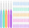 EasyHonor Braces Brush for Cleaner Interdental Toothpick Dental Tooth Flossing Head Oral Hygiene Flosser Cleaners Cleaning Tool (5Colors,75pcs)...
