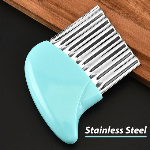 Potato Cutter Crinkle Wavy Shape French Fries Potato Chips Cuting Knife Stainless Steel Cucumber Carrot Vegetable Salad Waves Cutting Tool...