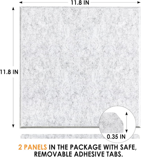MaxGear Cork Boards for Walls 2 Pack Light Gray Felt Wall Tiles, 11.8" × 11.8" Dartboard Wall Protector Cork Board for Office Pin Board Tack Board...