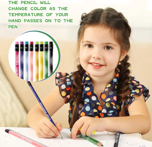 60 Pcs Inspirational Pencils Personalized Pencils with Name Cute Pencils Motivational Pencils for Student Color Changing Mood Pencils for Kids Sch...