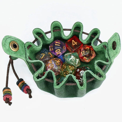 Handmade Genuine Leather Portable Drawstring Pouch, DND Dice Bag, Coin Purse,Jewelry Storage Bag for D&D Role Playing Games &Coins and Accessory C...