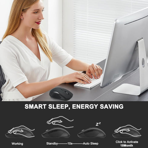 E-YOOSO Bluetooth Mouse, Wireless Mouse Bluetooth for Laptop 2-in-1(BT 5.0/4.0+2.4Ghz) Computer Mouse, Portable PC Mouse Wireless with USB Receive...