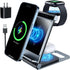 Wireless Charging Station 3 in 1 Foldable Wireless Charger Stand, Travel Charger for iPhone 15 14 13 12 11 Pro Max XR XS 8 Plus, for Apple Watch 9...