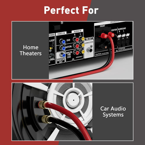 14/2 Gauge 75 FT Red Black Hookup Electrical Wire Cable LED Strips Extension Cord 12V/24V DC, 14AWG Flexible Speaker Wire Cable for Car Audio, Hom...
