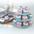 GoodCook Sweet Creations Bake-Take-Serve Nonstick Cupcake Pan Set with Tiered Stand, Silver/Blue...