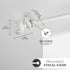 Kenney Rachel Fluted Ball Window Curtain Rod, Adjustable 28-48 Inch, Antique White...