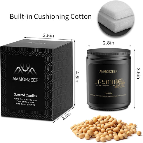 Scented Candles for Men Women,Jasmine Scented Candle for Home,Soy Candles for Home|Bath and Body Works Candles|Long Lasting Burn Time 50 Hours...