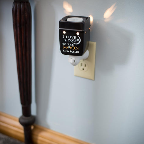 Elanze Designs Love You to The Moon Ceramic Stoneware Electric Plugin Outlet Wax and Oil Warmer...