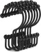 Shower Curtain Hooks, Goowin Shower Curtain Rings, Stainless Steel Black Shower Curtain Hooks, Shower Curtain Rings Rust Proof, Free Sliding Doubl...