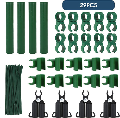 Adjustable Plant Trellis Connectors, Plastic Garden Stakes Clips for 0.78 inch Diameter Poles Connecting Joints for Tomato Cage Cucumber Teepee Cl...