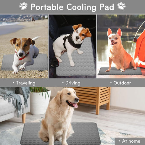 Dog Cooling Mat Cooling Pad for Dog, Washable Cooling Blanket Cushion for Kennel Sofa Bed Floor Car Seats,Travel Summer Dog Pad Made of Ice Silk (...