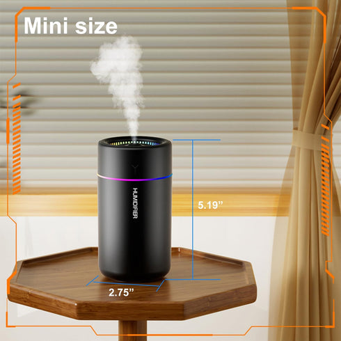 Mini Humidifier, USB Personal Desktop Humidifier for Car, Office, Bedroom etc. Auto Shut-Off, 2 Mist Modes, Super Quiet - (BL - Black)...