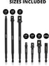 NEIKO 00254A Impact Socket Adapter and Magnetic Bit Holder, 7-Piece Set, 1/4" Hex Shank with 1/4, 3/8, 1/2-Inch Drive, Socket Adapter Extension Se...