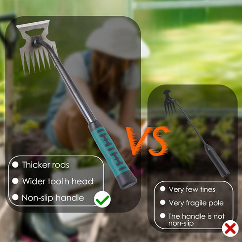 Garden Hand Weeder, Durable Manganese Steel, Multifunctional Manual Weeder Tool...