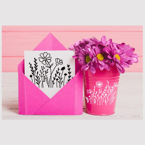 13 Pieces Wildflower Stencils Flower Stencils for Painting Wood, Reusable Spring Floral Field Plants Wild Flower Stencils for Crafts Wall Canvas F...