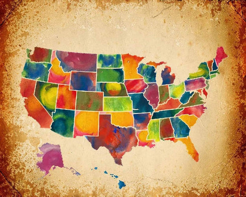 American Flag Stencils United States Map Template - Reusable Memorial Day Stencil for President's Day Decorations Painting on Wood, Paper, Fabric,...