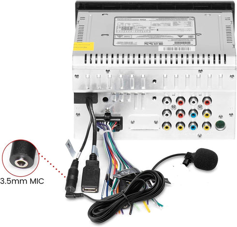 Mic 3.5mm External Microphone Assembly for Car Vehicle Head Unit Bluetooth Enabled Audio Stereo Radio Receiver GPS DVD with 3m Cable Plug and Play...