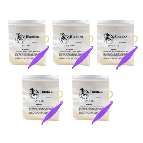 1/8 Inch Orthodontic Elastics, 500 Pack Medium 3.5 Ounce Fix Tooth Gap, 5 Pack Elastic Placer for Braces...