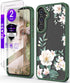 for Samsung Galaxy A35 5G Case+Tempered Glass Screen Protector,Military Grade Protective Slim Soft TPU & Hard PC,Girls Women Crystal Clear Flower ...