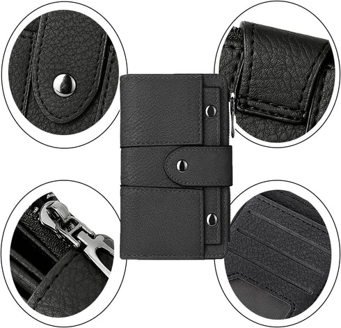 Leather Small Wallet for Women, RFID Blocking Ladies Mini Purse with ID Window...