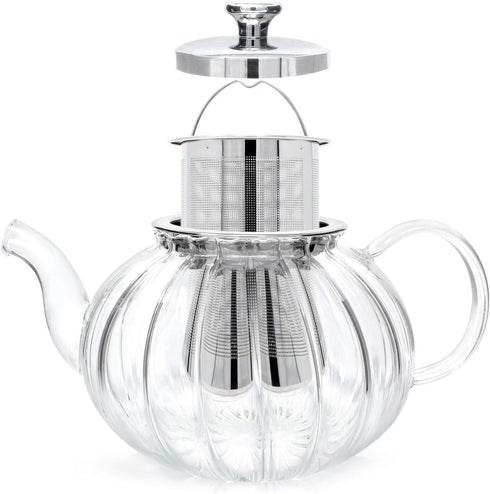 Teabloom Vienna Glass Teapot – Stain-Free Heatproof Glass – Stovetop Safe – Removable Stainless Steel Infuser – Perfect for Loose Leaf Tea – 37 oz...