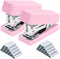 Mini Stapler, 20 Sheets Capacity, Small Cute Staplers for Desk with 2000 Staples, Jam Free, Desktop Stapler Office Stapler (Pink-2 Pack)...