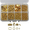 1 Box 8 Styles Jewelry Making Kit Open Jump Rings, Lobster Claw Clasps, Ribbon Clamp End, Drop Ends Pieces for Jewelry Making Bracelet Necklace Ar...