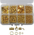 1 Box 8 Styles Jewelry Making Kit Open Jump Rings, Lobster Claw Clasps, Ribbon Clamp End, Drop Ends Pieces for Jewelry Making Bracelet Necklace Ar...