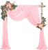 Wedding Arch Draping Fabric,1 Panel 28" x20ft Pink Wedding Arch Drapes for Ceremony Chiffon Fabric Drapes Arbor Drapery Wedding Arch Decorations f...
